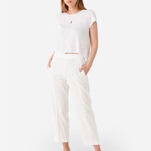 Vince White Cropped Ankle Pants Relaxed Fit